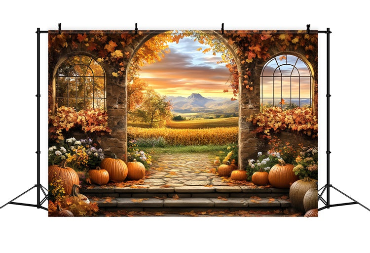 Fall Photoshoot Backdrop Harvest Archway Sunset Backdrop BRP57-171