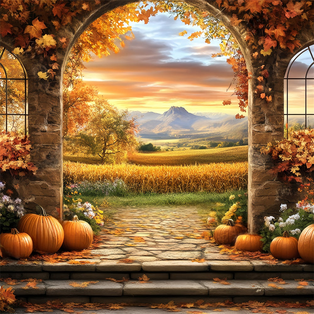 Fall Photoshoot Backdrop Harvest Archway Sunset Backdrop BRP57-171