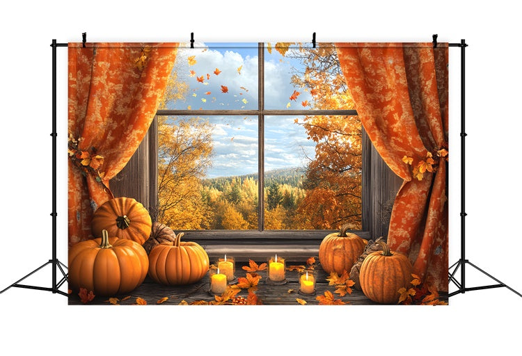 Autumn Photo Backdrop Rustic Windowed Harvest Backdrop BRP57-173