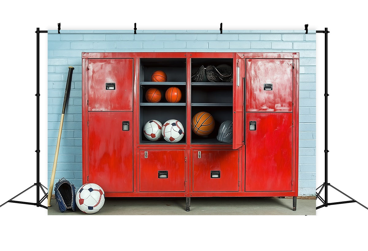 School Picture Backdrop Athletic Gear Storage Backdrop BRP57-18