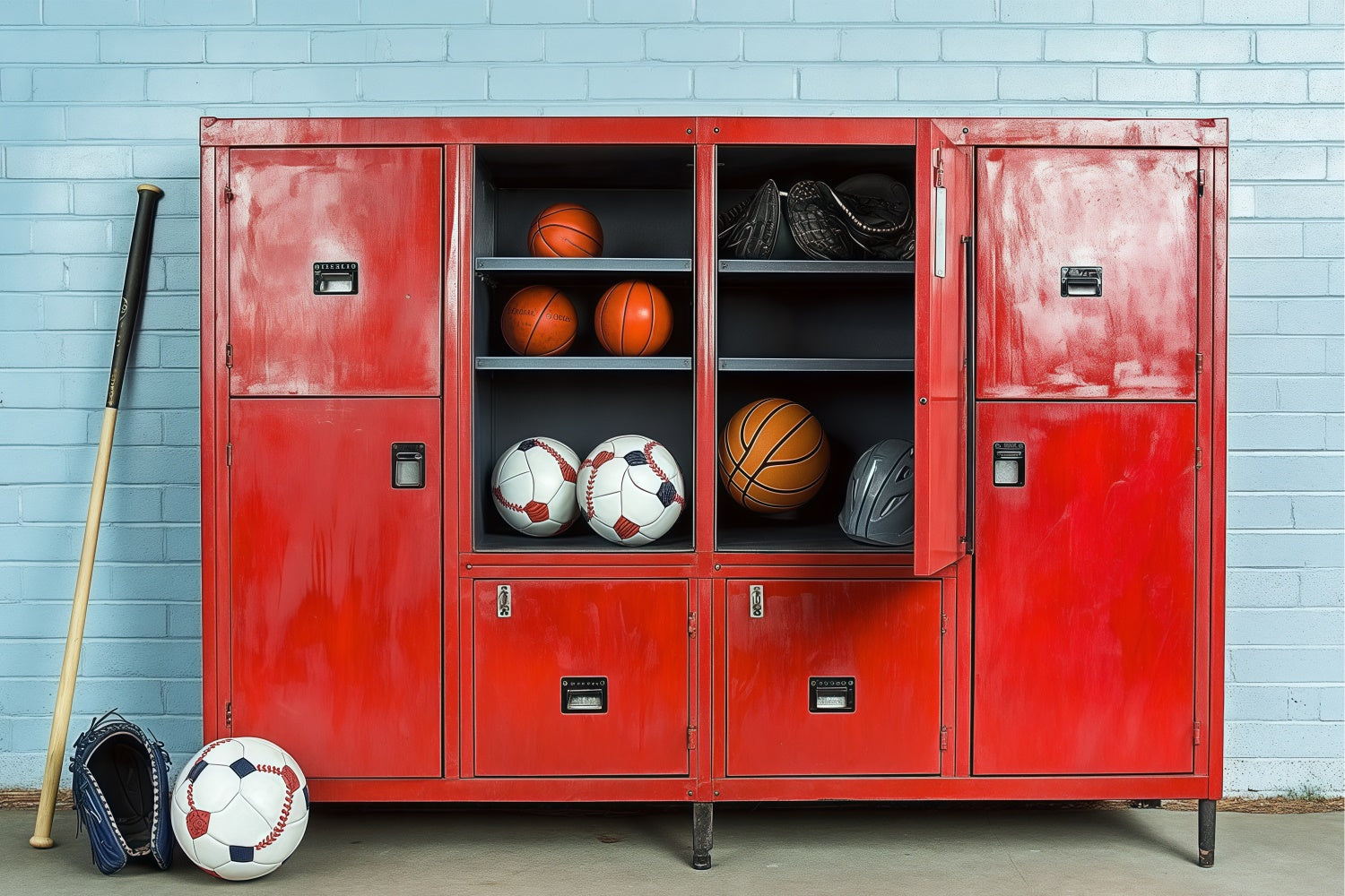 School Picture Backdrop Athletic Gear Storage Backdrop BRP57-18