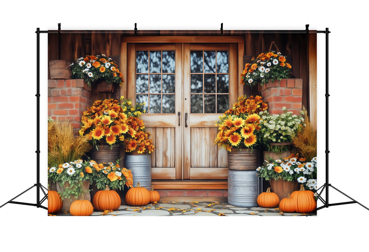 Fall Photography Backdrops Rustic Porch Bloom Backdrop BRP57-183
