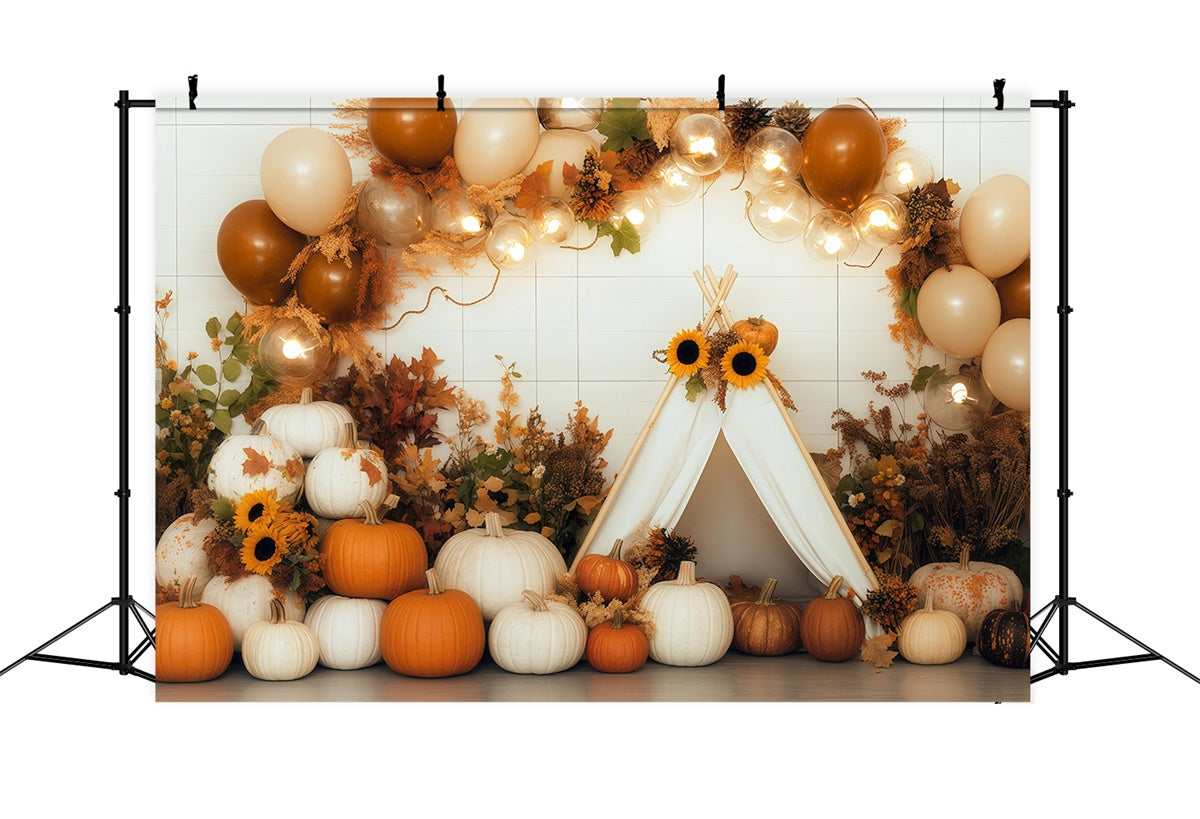 Fall Backdrop For Pictures Pumpkin Tent Party Backdrop BRP57-185
