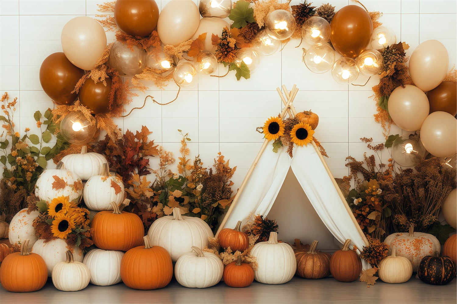 Fall Backdrop For Pictures Pumpkin Tent Party Backdrop BRP57-185
