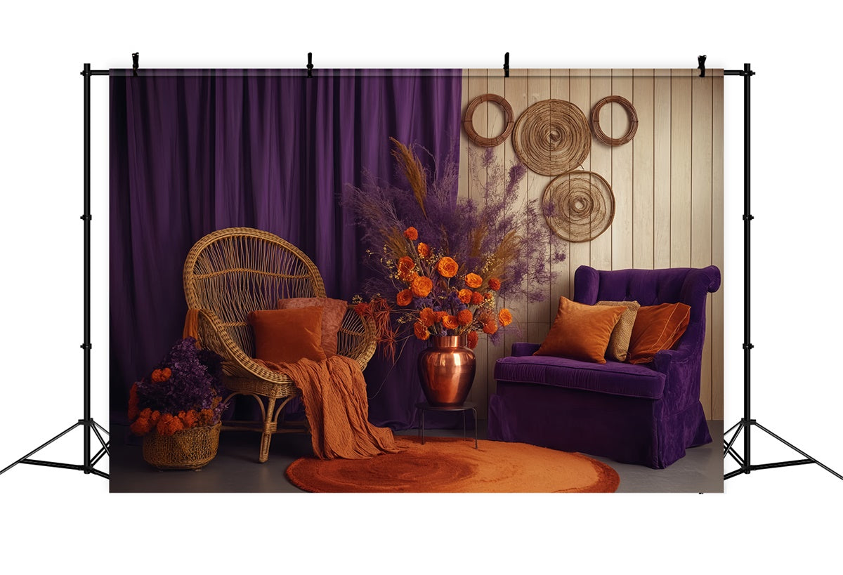 Autumn Photography Backdrops Harvest Charm Lounge Backdrop BRP57-186