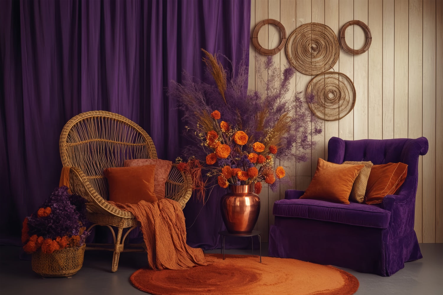 Autumn Photography Backdrops Harvest Charm Lounge Backdrop BRP57-186