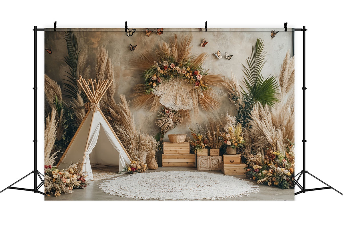 Boho Photo Backdrop Rustic Harvest Nook Autumn Backdrop BRP57-191