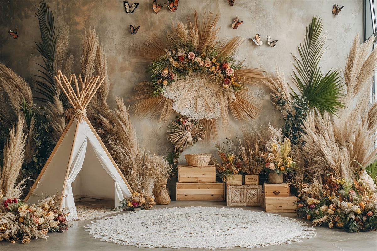 Boho Photo Backdrop Rustic Harvest Nook Autumn Backdrop BRP57-191