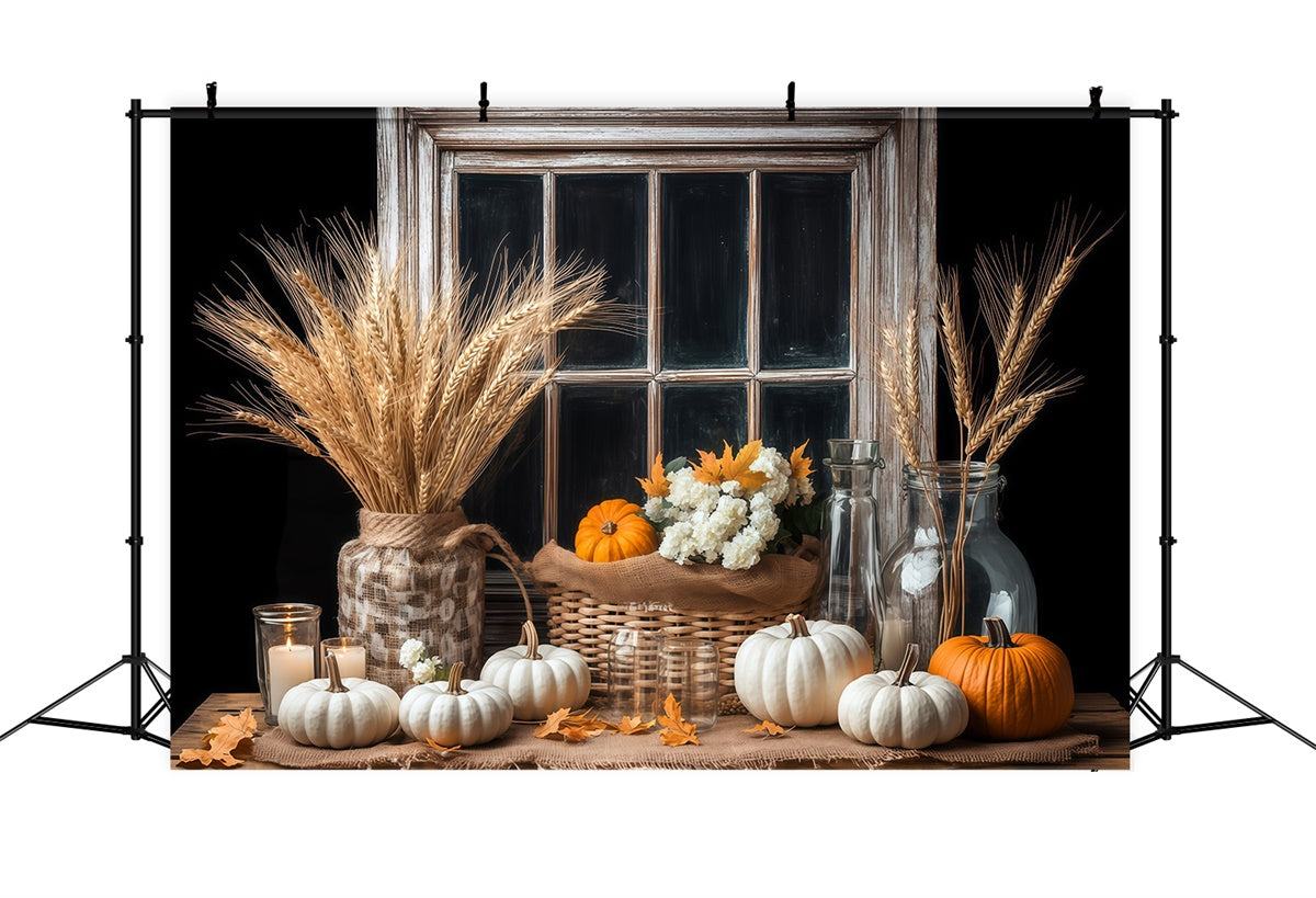 Fall Backdrop Vintage Window Autumn Harvest Backdrop BRP57-201