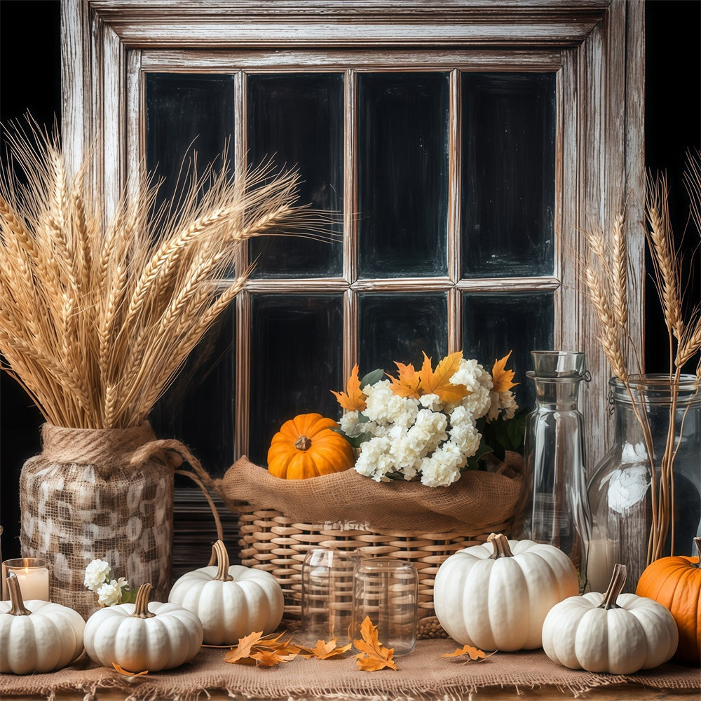 Fall Backdrop Vintage Window Autumn Harvest Backdrop BRP57-201