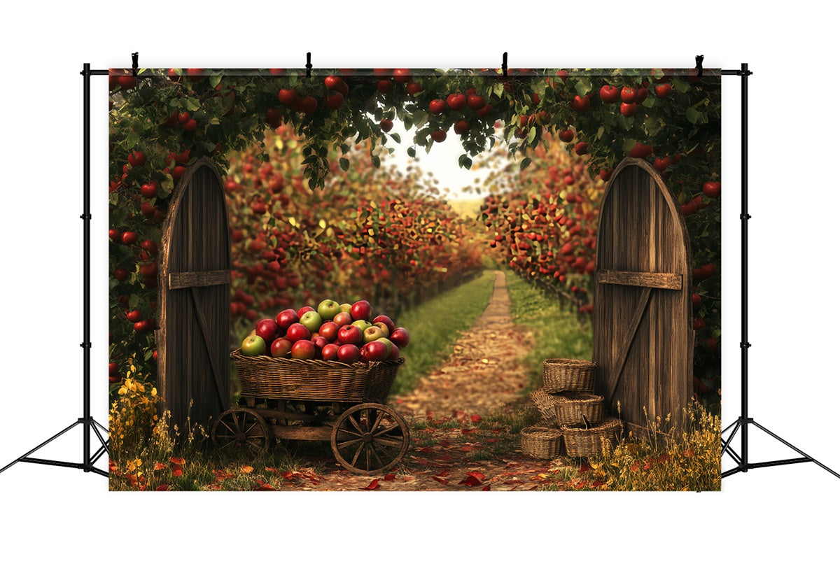 Fall Photo Backdrop Cozy Autumn Apple Grove Backdrop BRP57-203