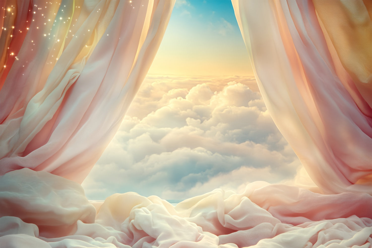 Cloudy Sky Backdrop Blush Horizon Curtain Backdrop BRP57-205