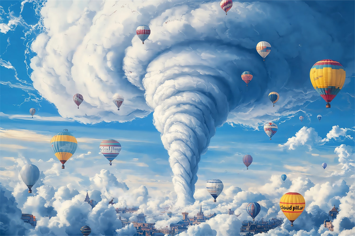 Cloudy Sky Backdrop Balloon Whirlwind Fantasy Backdrop BRP57-209