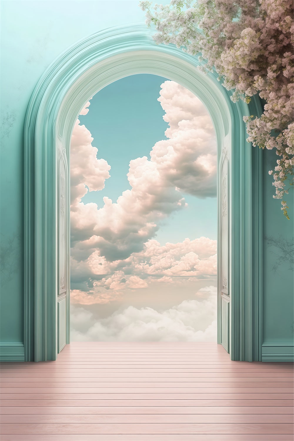 Cloud Backdrop Floral Portal Serenity Backdrop BRP57-212