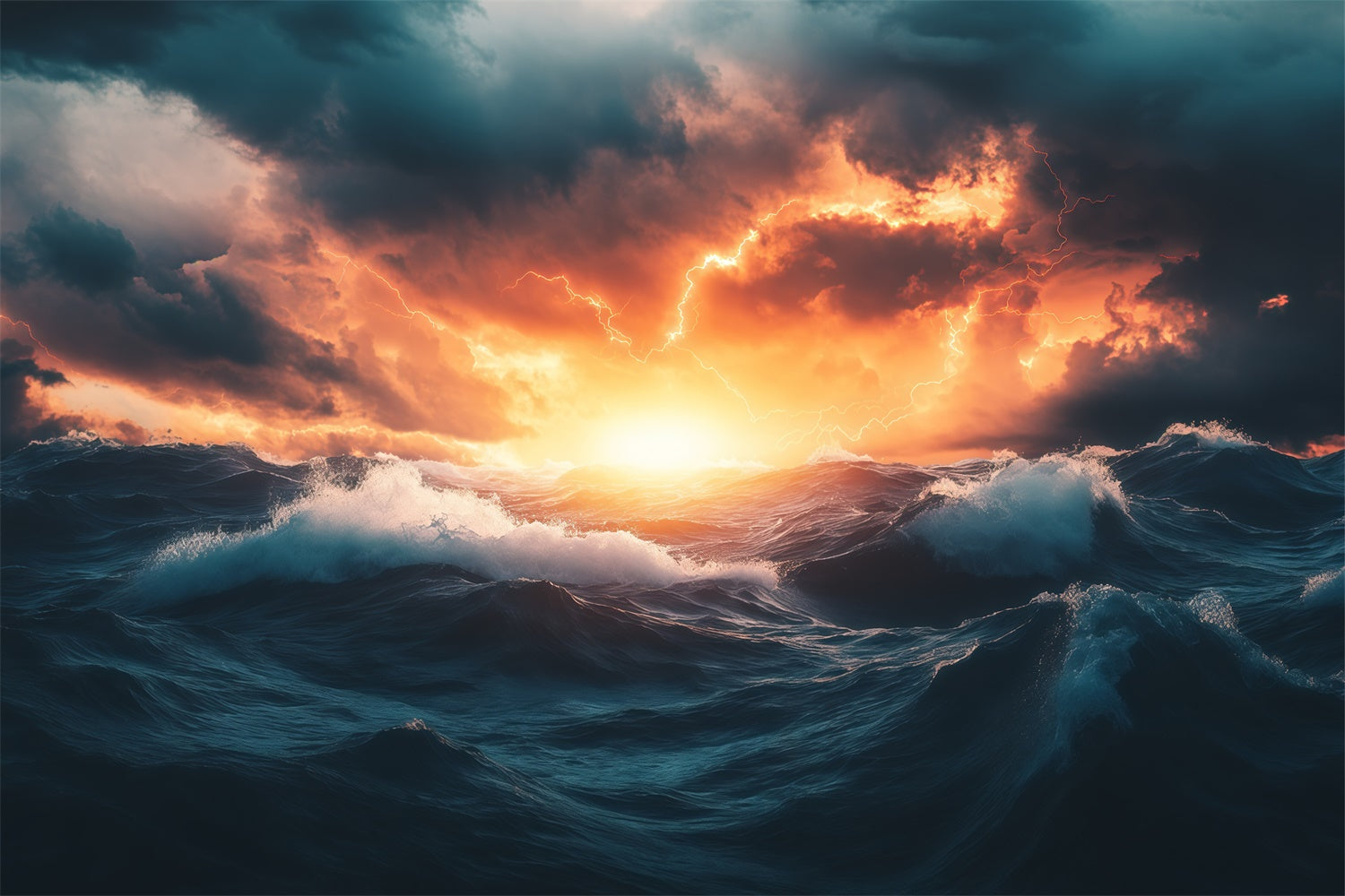 Sky Photo Backdrop Stormfire Ocean Horizon Backdrop BRP57-228