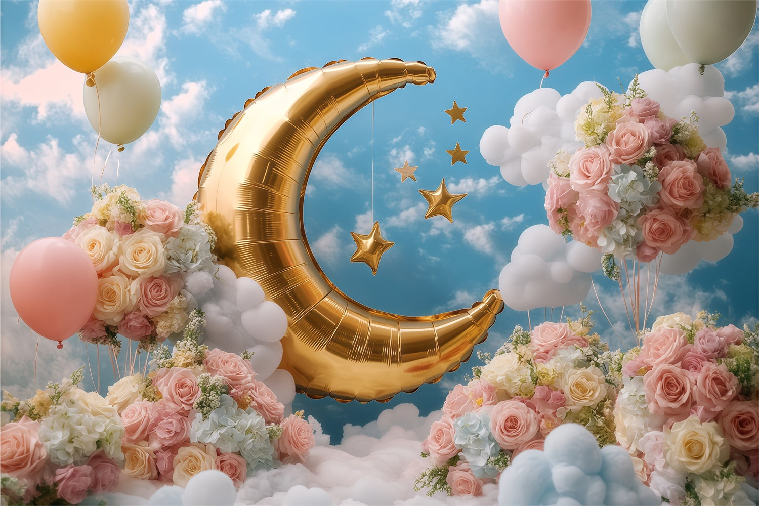 Sky Backdrops Crescent Dream Balloon Backdrop BRP57-229