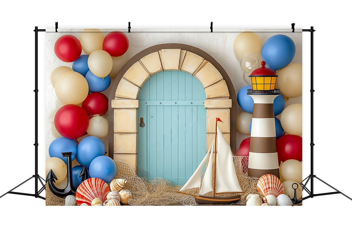Newborn Photoshoot Backdrop Shell Balloon Arch Backdrop BRP57-236
