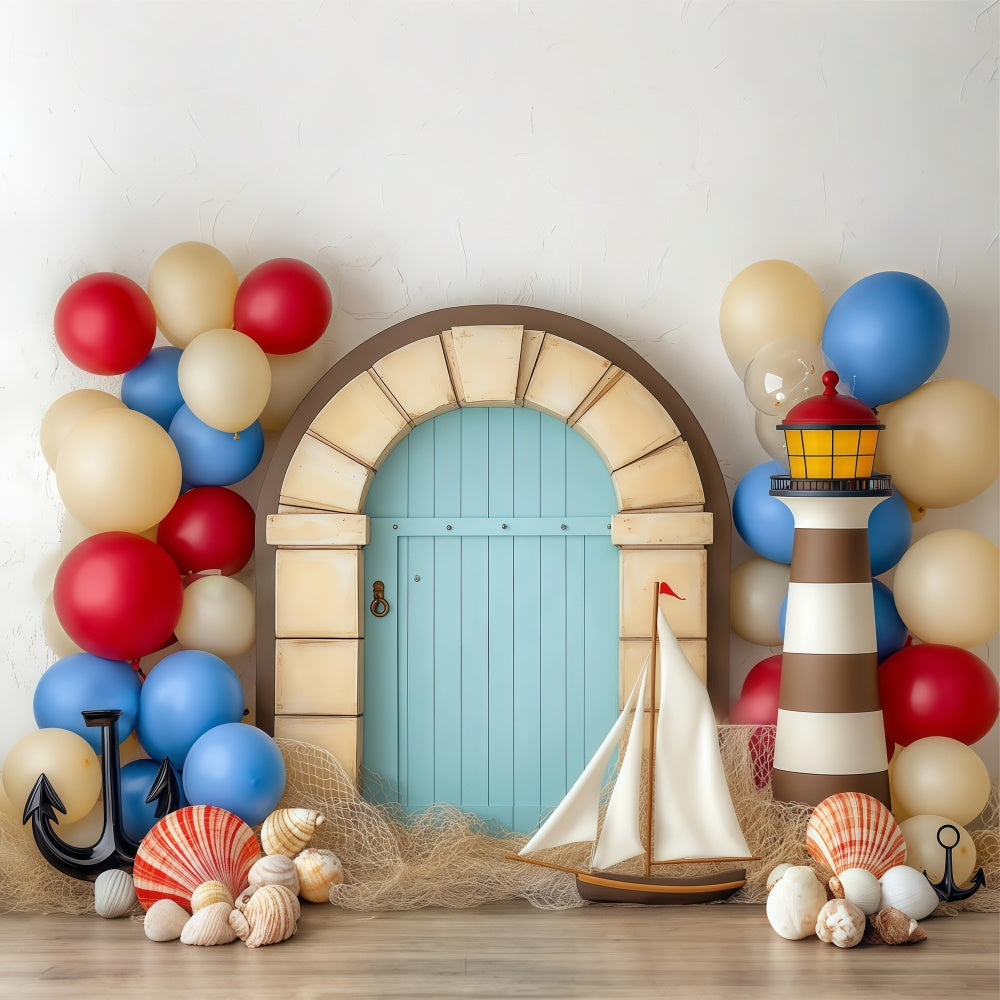 Newborn Photoshoot Backdrop Shell Balloon Arch Backdrop BRP57-236