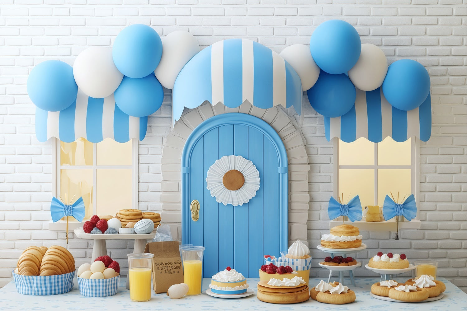 Childrens Backdrops Sweet Treats Blue Shop Backdrop BRP57-241
