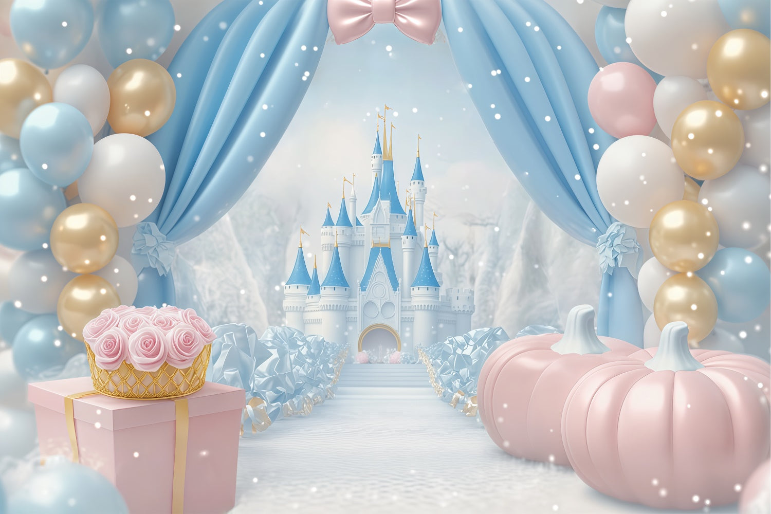 Newborn Photoshoot Backdrop Castle Balloon Dream Backdrop BRP57-244