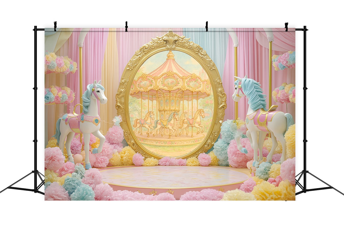 Children Backdrops Carousel Horse Fantasy Backdrop BRP57-245