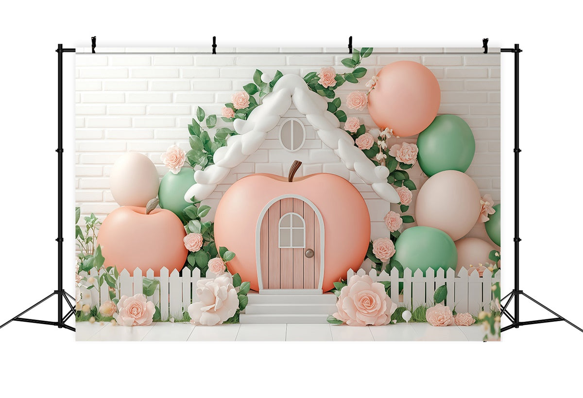 Newborn Photoshoot Backdrop Whimsy Fruit Cottage Backdrop BRP57-248