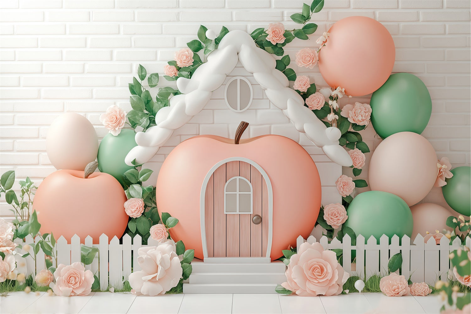 Newborn Photoshoot Backdrop Whimsy Fruit Cottage Backdrop BRP57-248