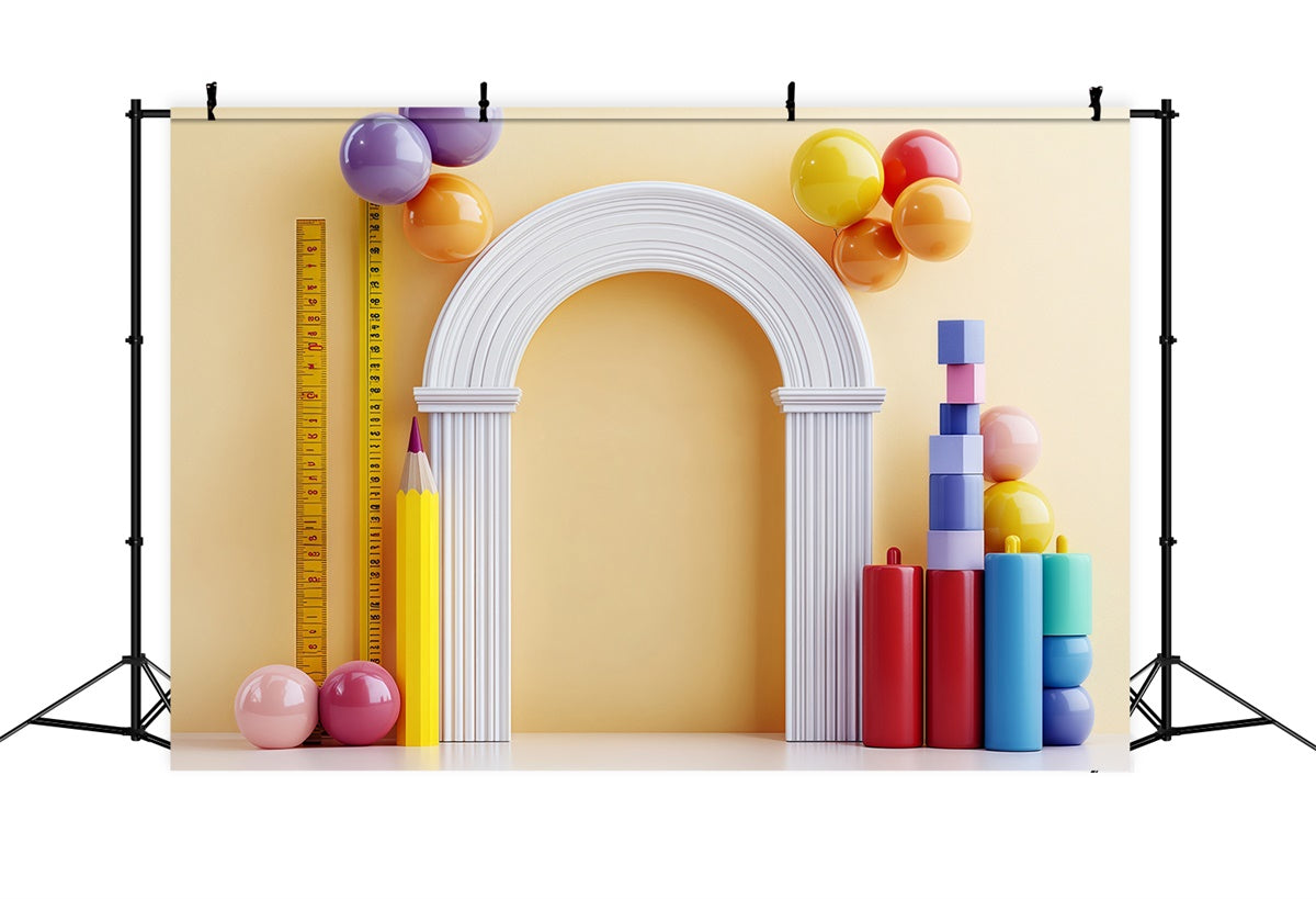 Back To School Backdrops Learn Measure Fun Backdrop BRP57-25