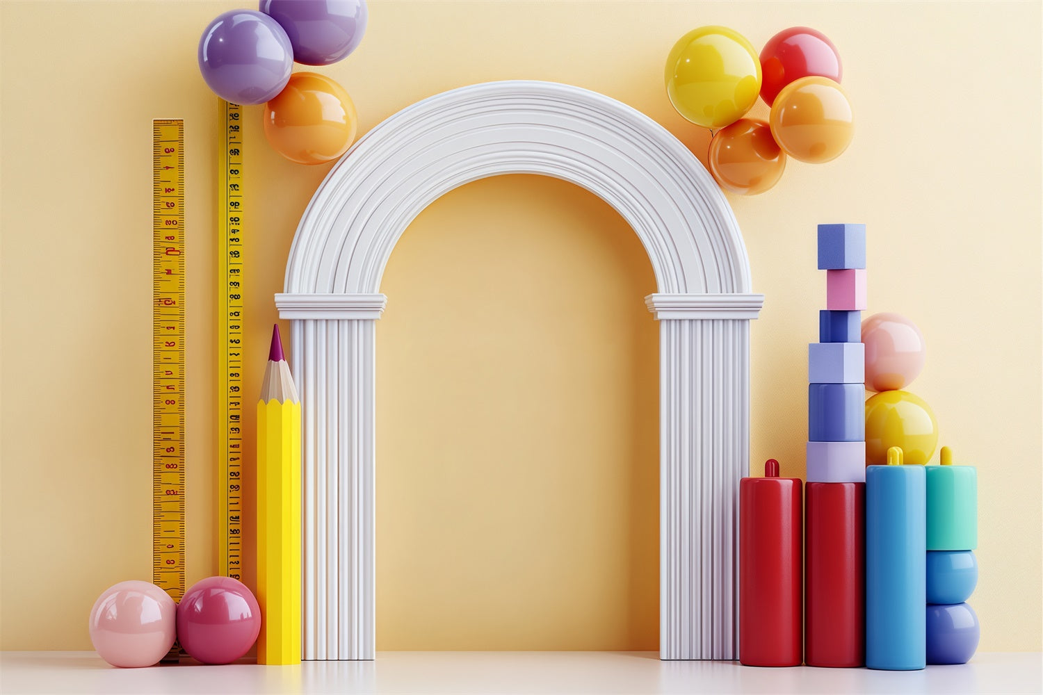 Back To School Backdrops Learn Measure Fun Backdrop BRP57-25