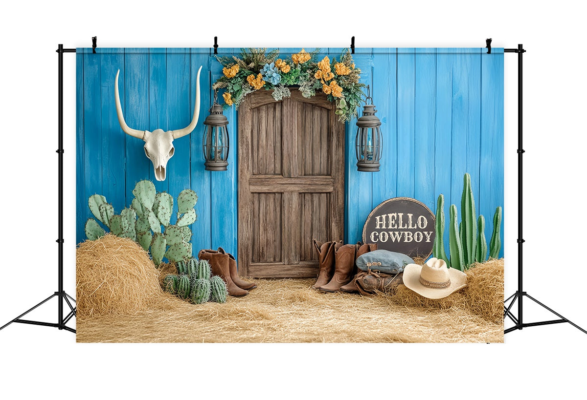 Kids Backdrops Blue Barn Desert Boots Backdrop BRP57-252