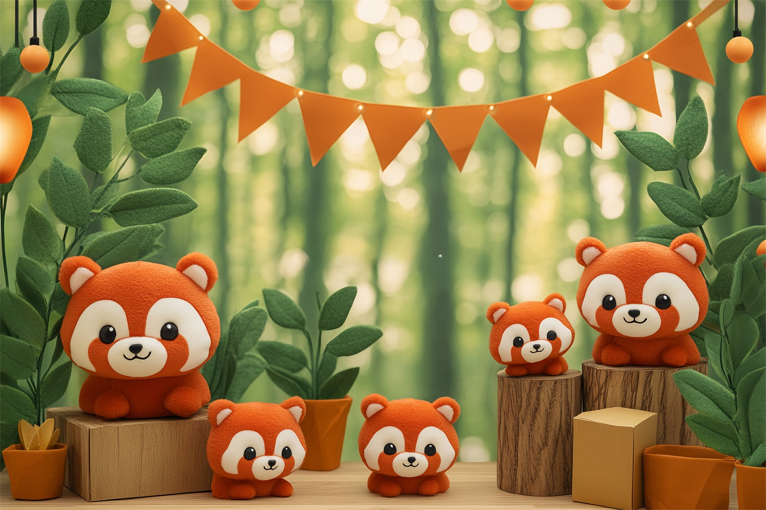 Newborn Backdrop Woodland Baby Panda Cute Backdrop BRP57-255