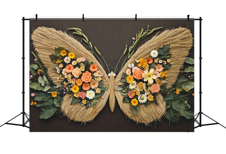 Newborn Backdrop Floral Butterfly Meadow Backdrop BRP57-259