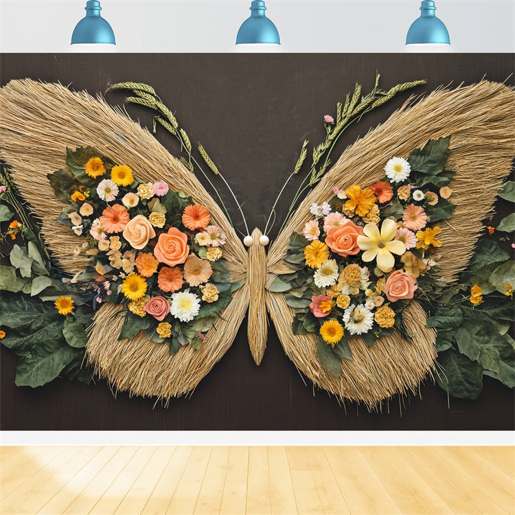 Newborn Backdrop Floral Butterfly Meadow Backdrop BRP57-259