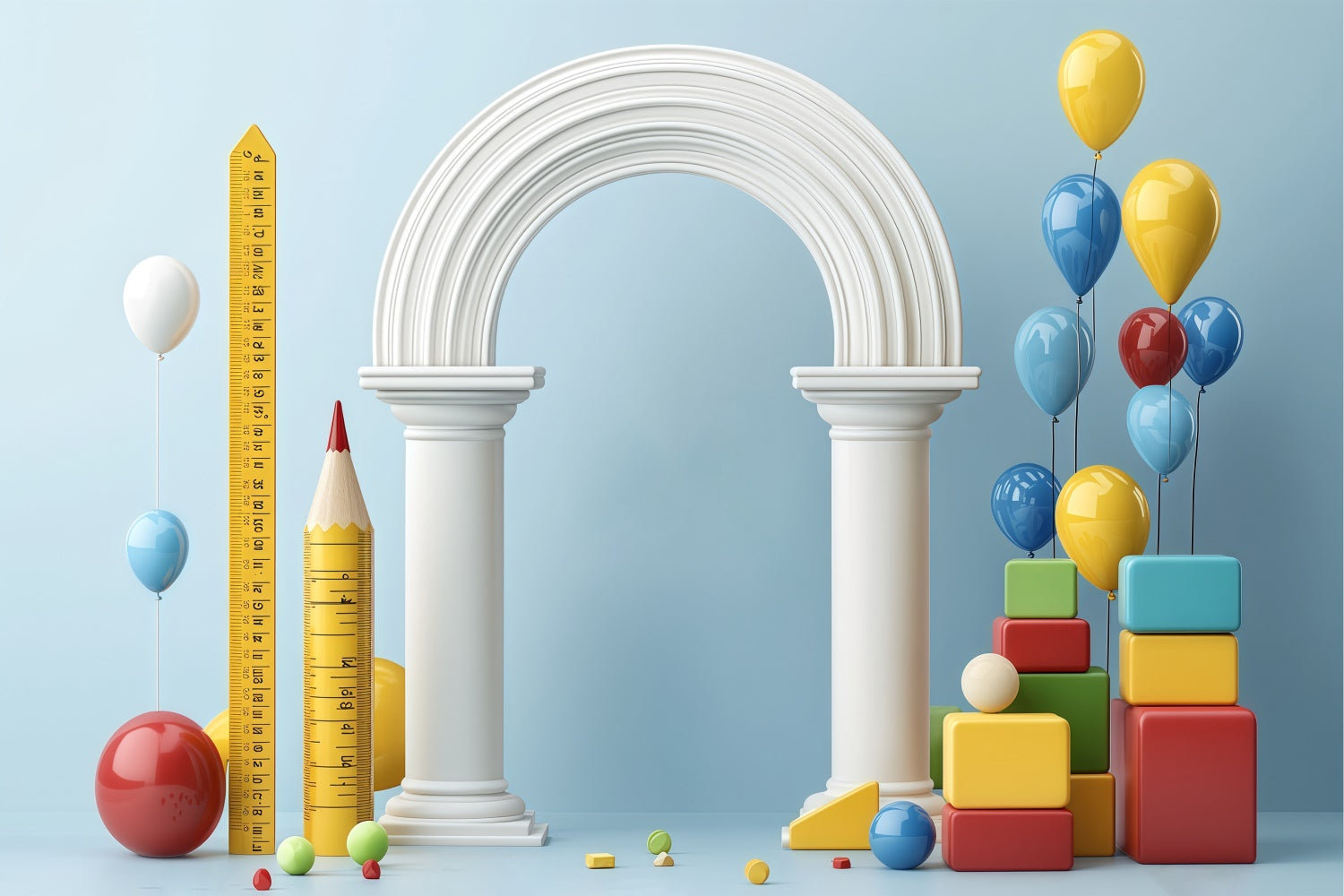 School Backdrop Whimsical Learning Arch Backdrop BRP57-26