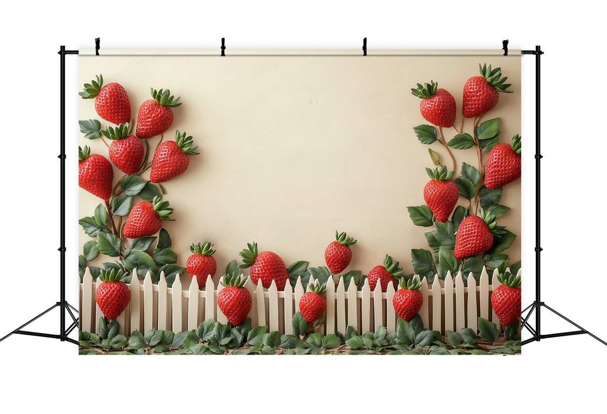 Kids Photo Backdrop Strawberry Field Fence Backdrop BRP57-260