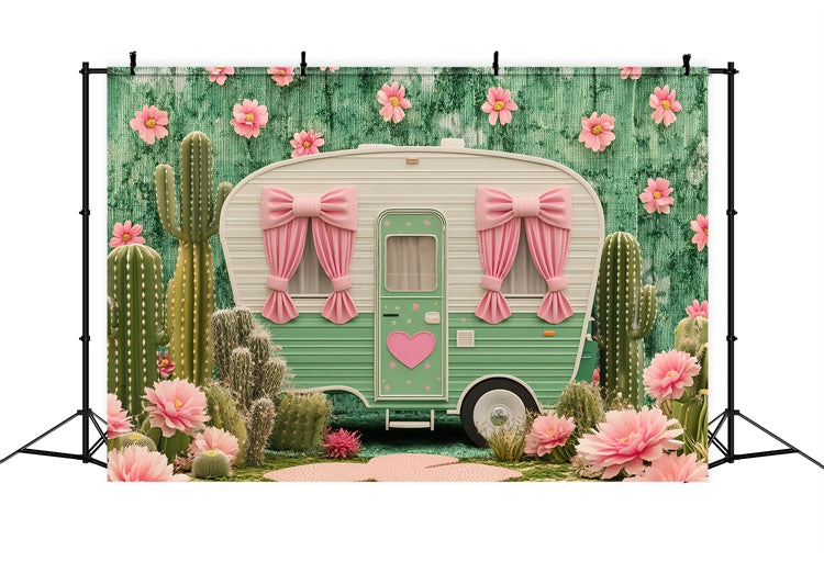 Newborn Photo Backdrop Cactus Camper Bow Backdrop BRP57-263