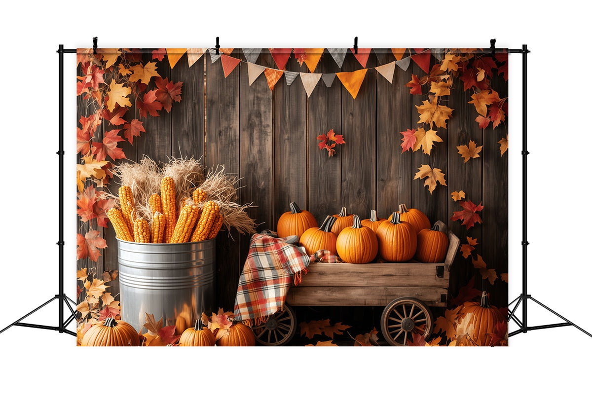 Newborn Photoshoot Backdrop Rustic Autumn Cart Backdrop BRP57-270