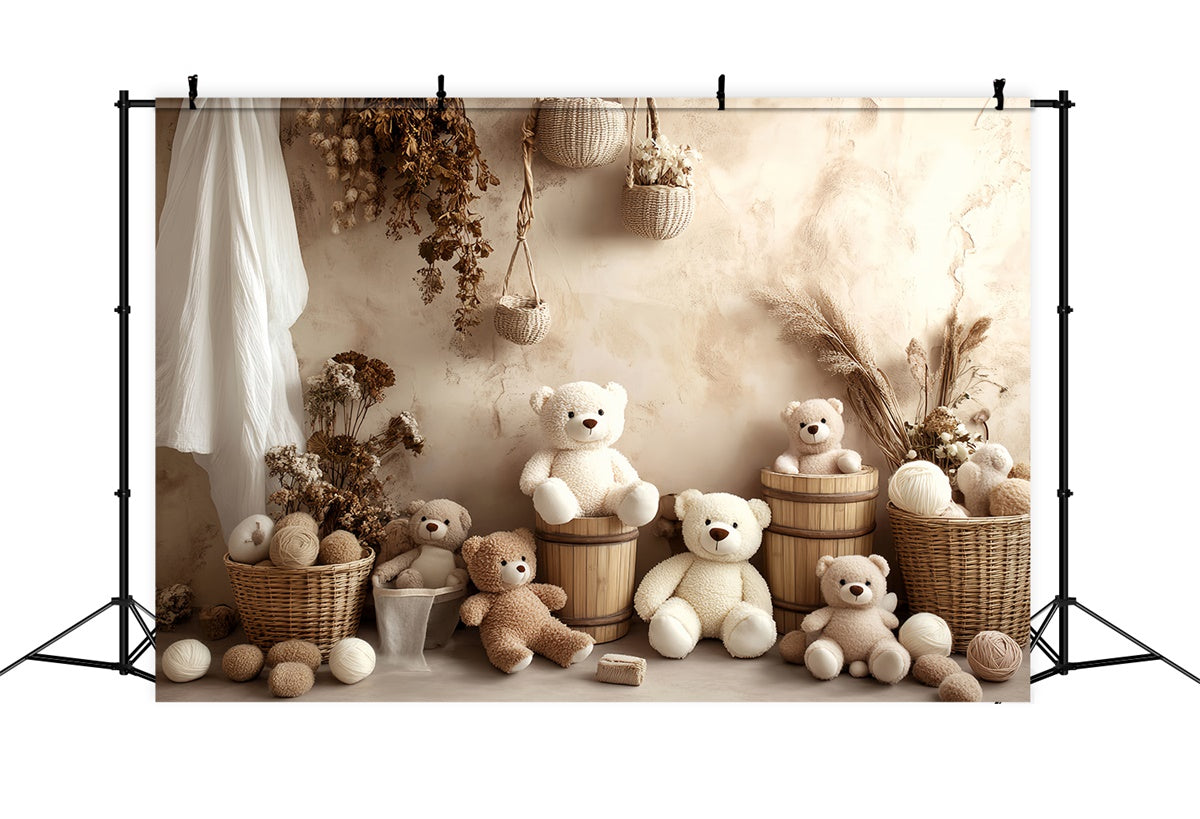 Newborn Photo Backdrop Dried Blossom Teddy Backdrop BRP57-271