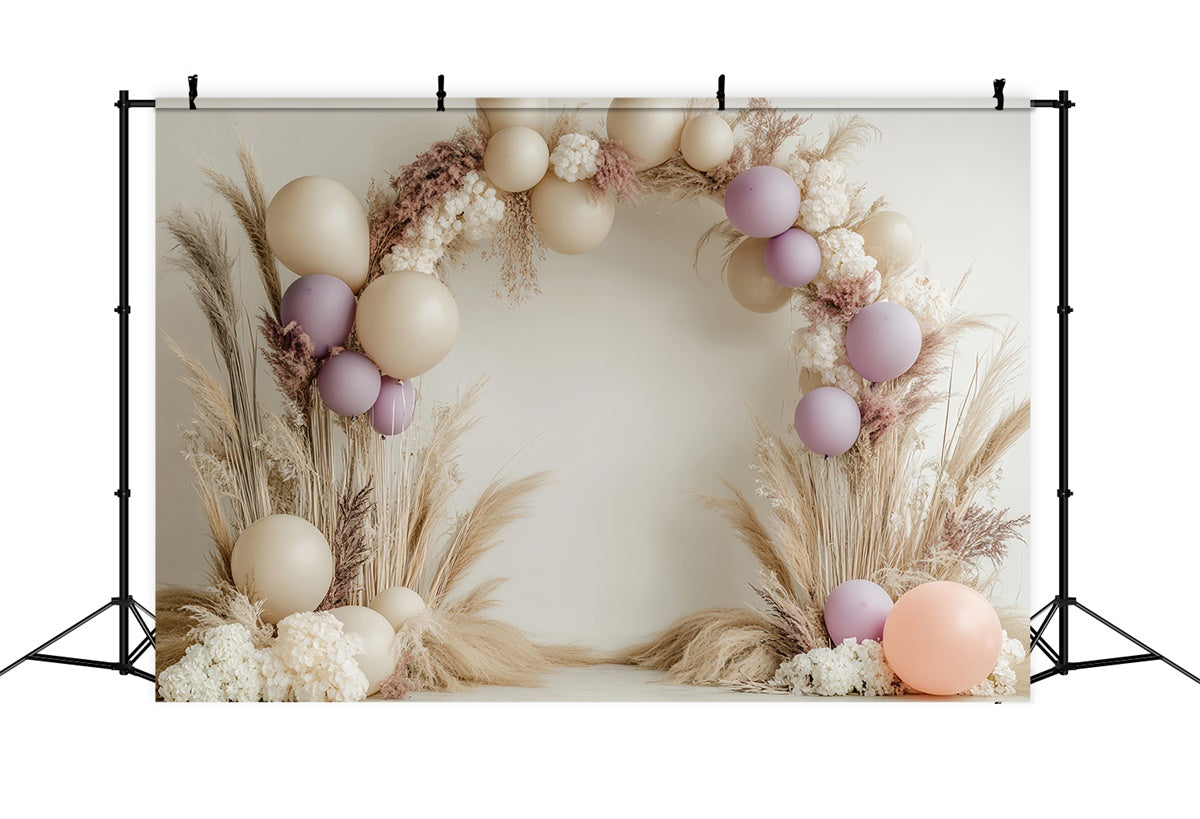 Kids Photo Backdrop Pastel Pampas Balloon Backdrop BRP57-275