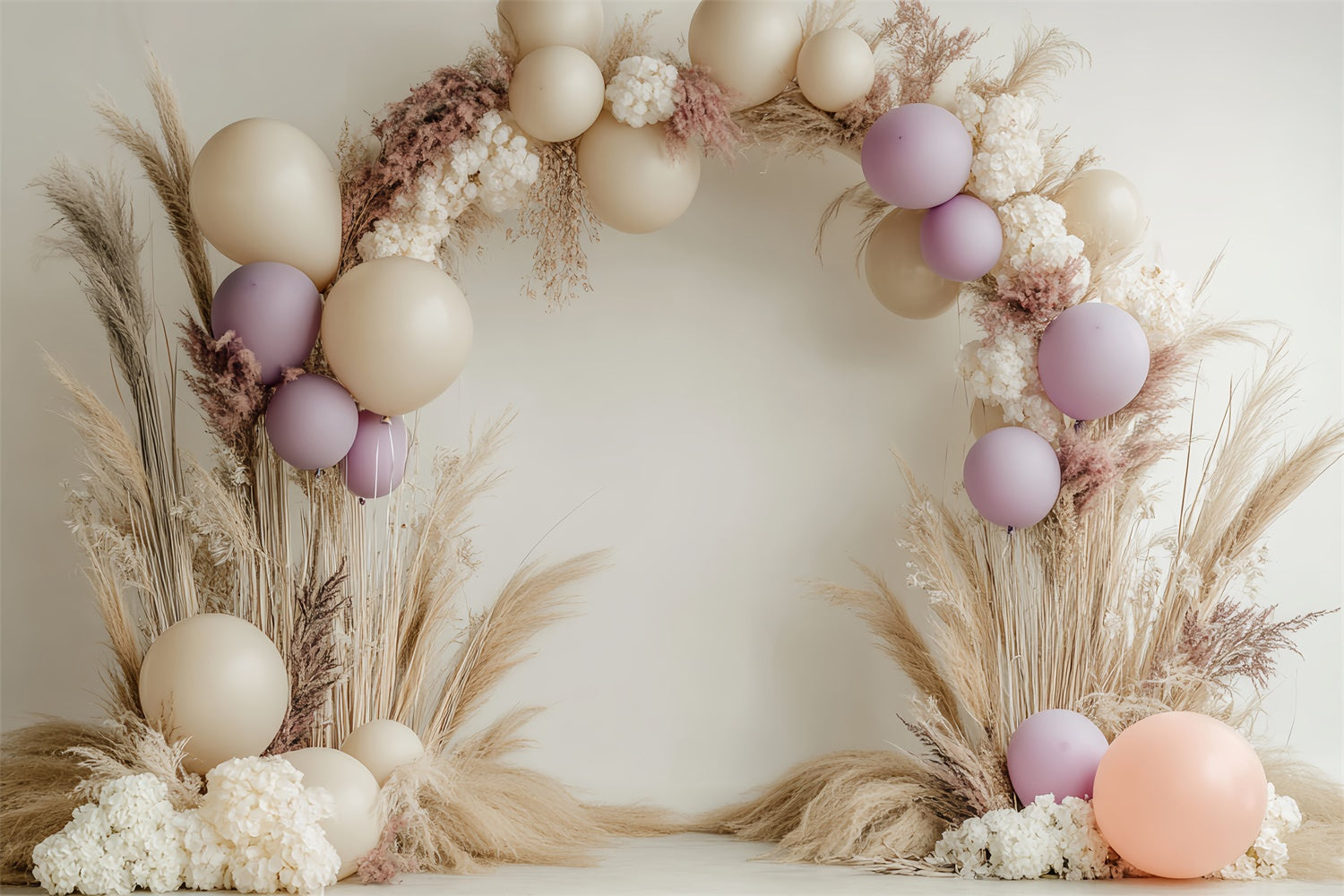 Kids Photo Backdrop Pastel Pampas Balloon Backdrop BRP57-275