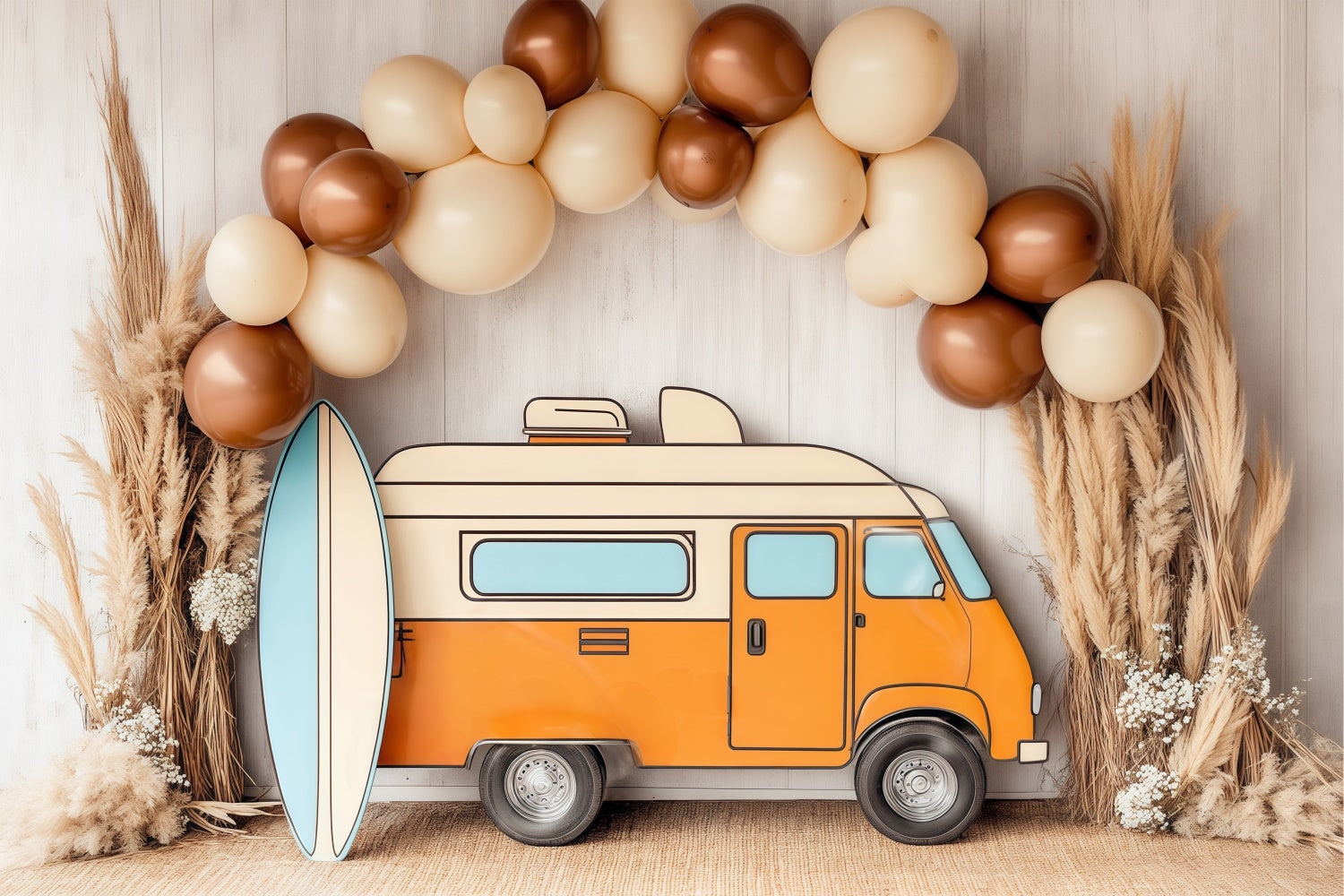Children Backdrops Beach Van Balloon Arch Backdrop BRP57-279