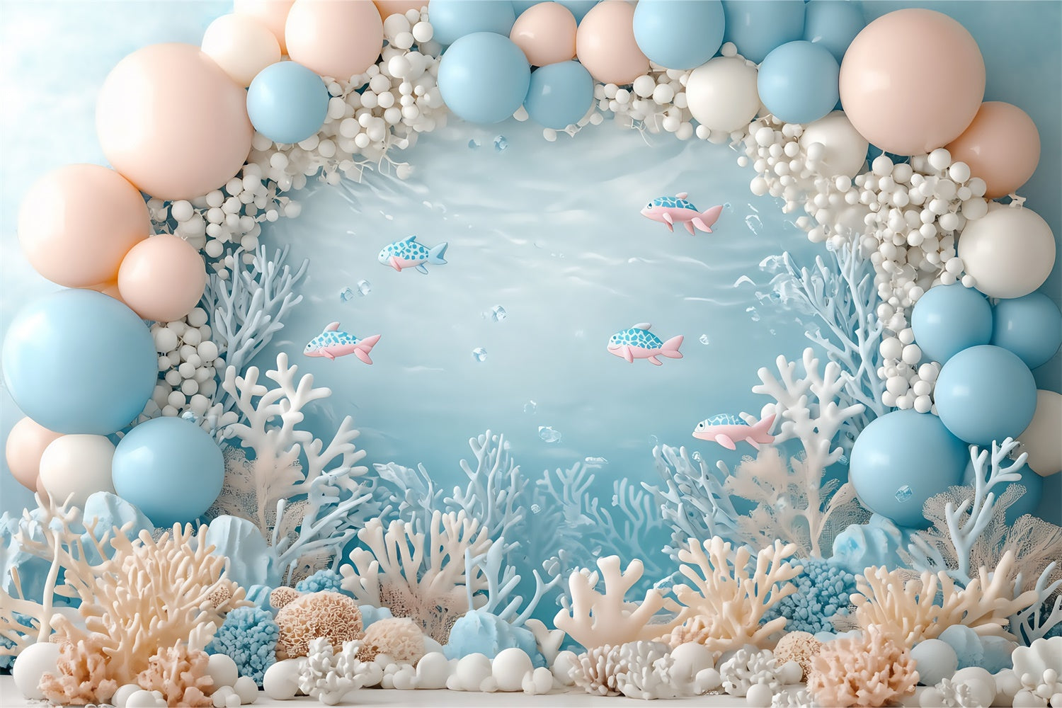 Newborn Photo Backdrop Pastel Sea Adventure Backdrop BRP57-282