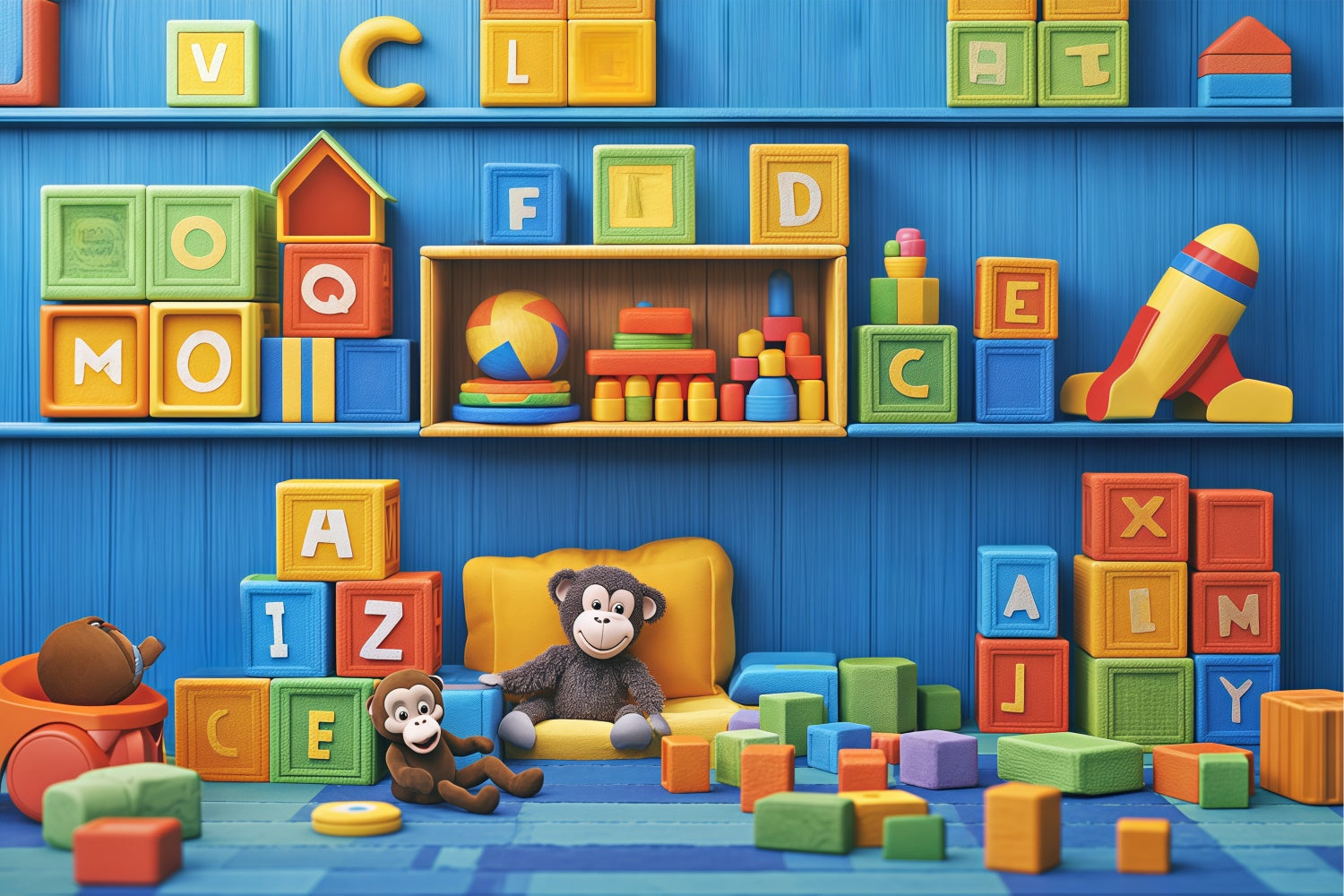 Newborn Backdrop Rainbow Letters Room Cute Backdrop BRP57-283