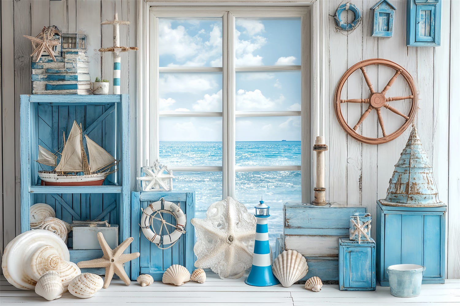 Childrens Backdrops Ocean Window Delight Backdrop BRP57-284