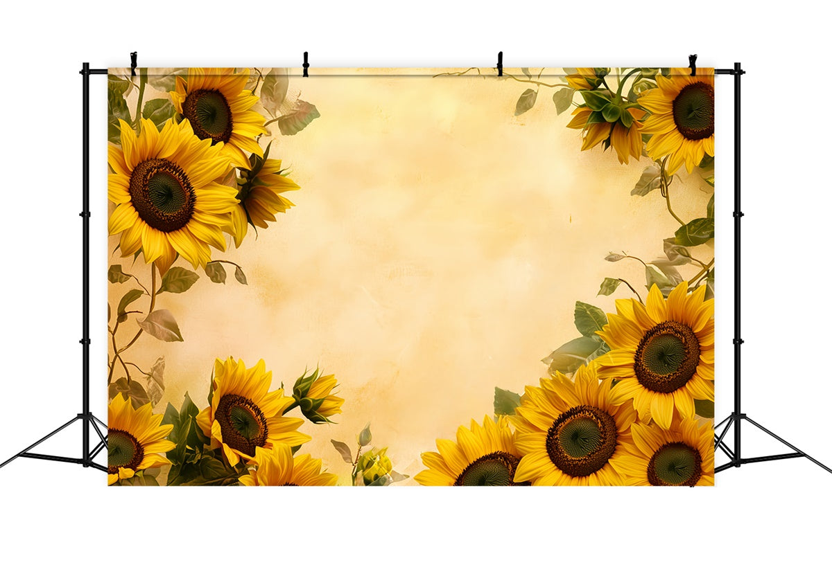 Kids Photo Backdrop Golden Sunflower Bliss Backdrop BRP57-286