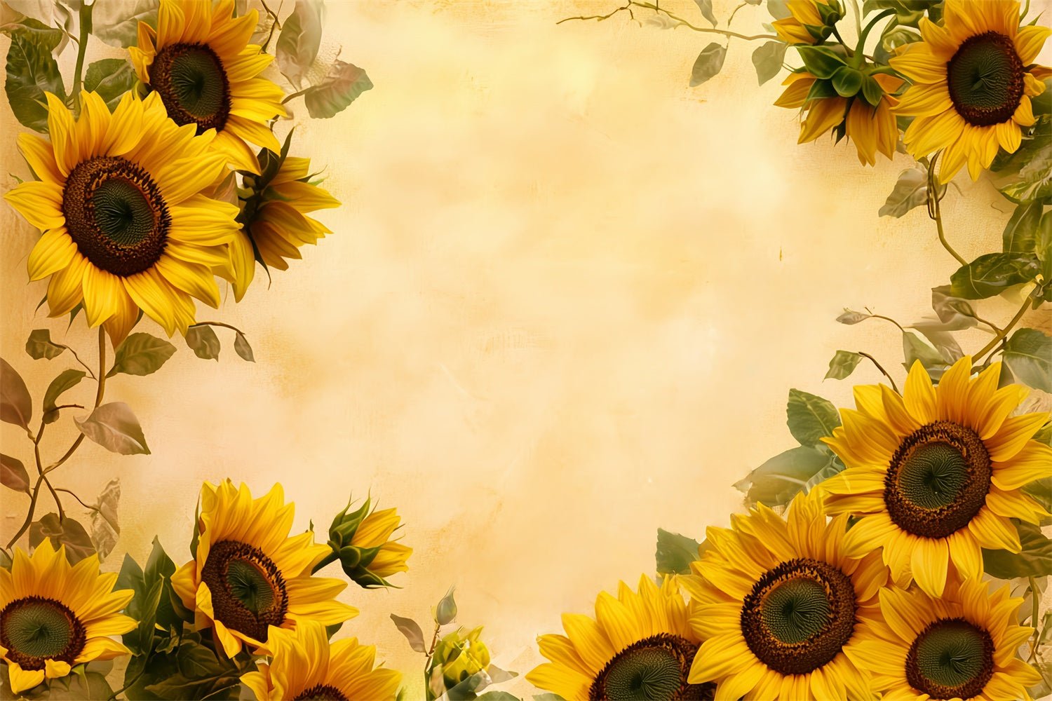Kids Photo Backdrop Golden Sunflower Bliss Backdrop BRP57-286