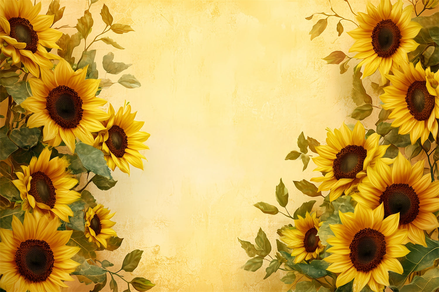 Kids Backdrops Gentle Sunflower Border Backdrop BRP57-287