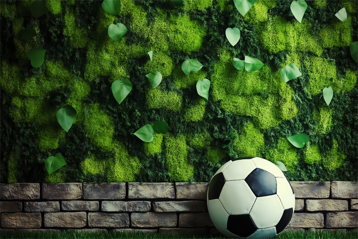 Football Photo Backdrop Moss Wall Soccer Backdrop BRP57-296