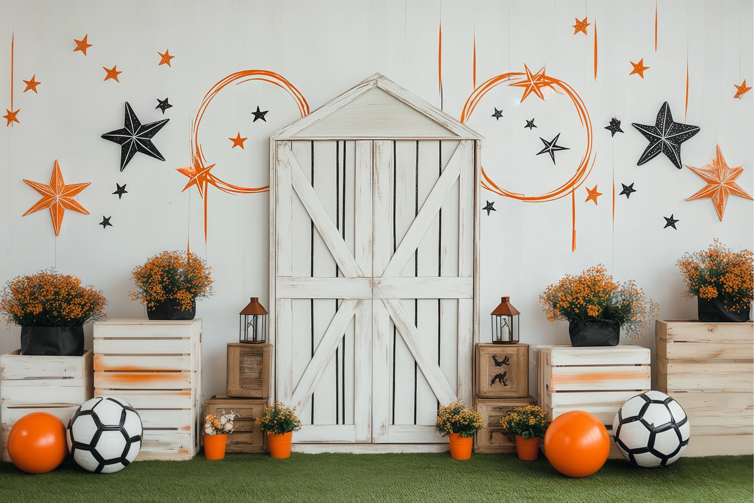 Sports Photo Backdrop Soccer Party Barn Backdrop BRP57-298