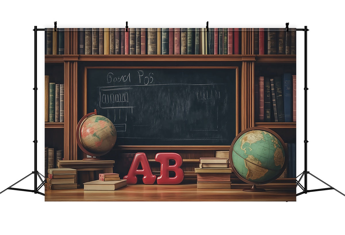 School Backdrop Vintage Library Learning Backdrop BRP57-30